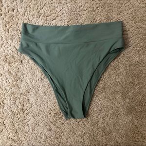 Muted Green Aerie High Cut Cheeky Bikini Bottom